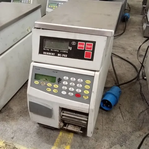 HERBERT BC-702 CHECK-WEIGHING SCALE & LABELER 