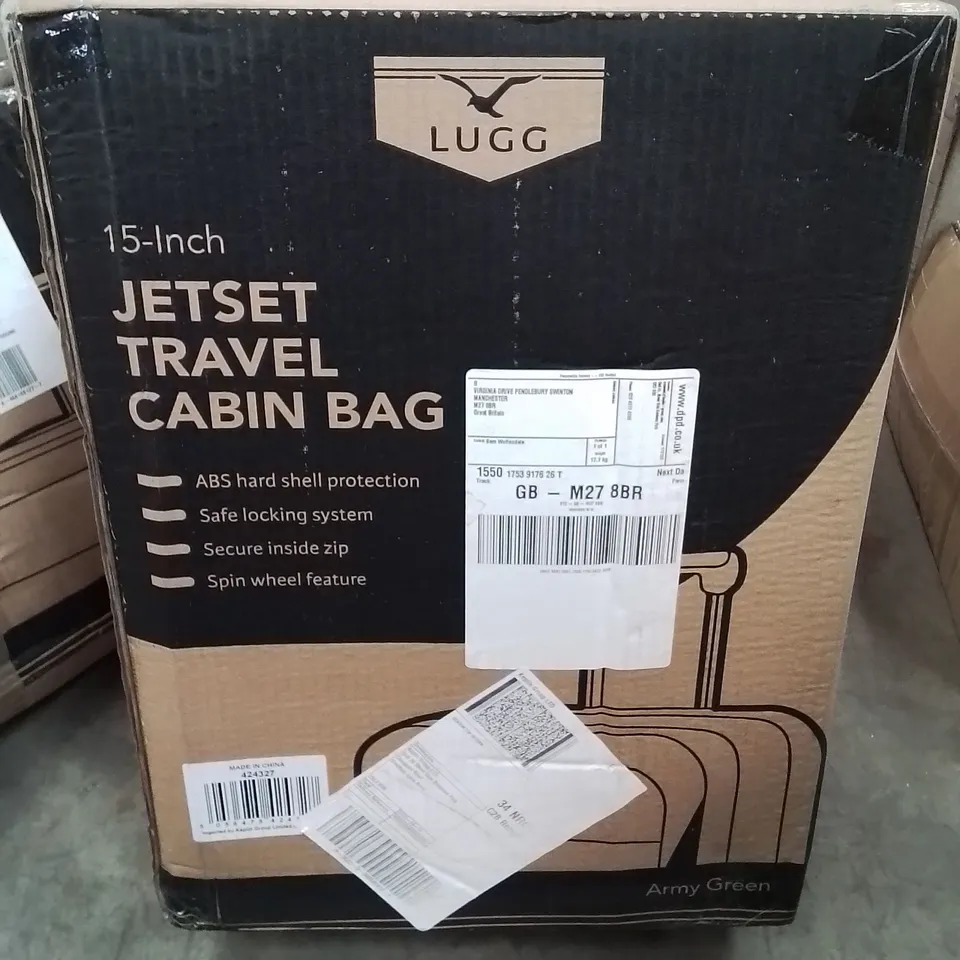 BOXED LUGG JETSET 15" TRAVEL CABIN SUITCASE -ARMY GREEN-