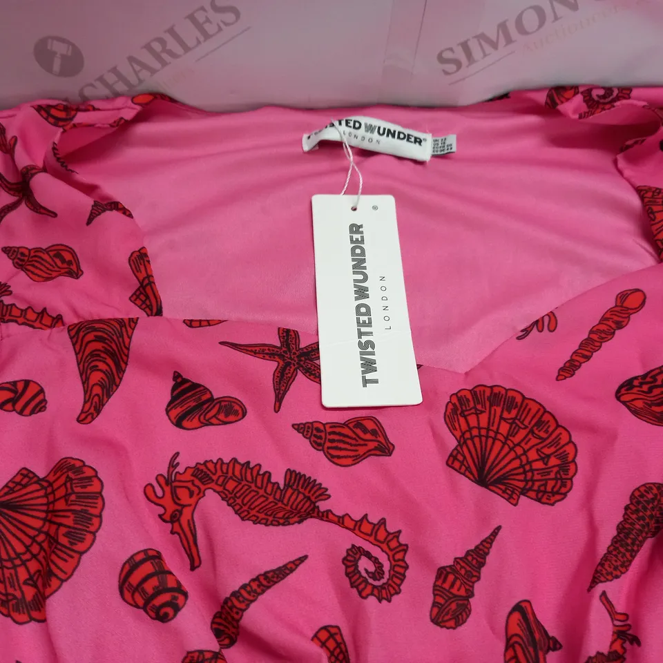 TWISTED UNDER PINK SEA SHELL DRESS - UK 22