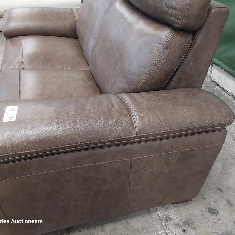 QUALITY ITALIAN DESIGNER MERRY TWO SEATER SOFA IMPERIAL CHOCOLATE LEATHER