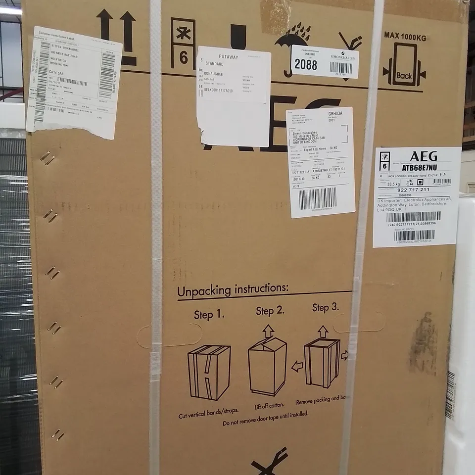 AEG INTEGRATED 82cm FREEZER Model ABB682F1AF