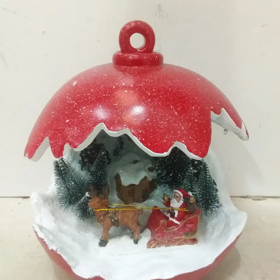 SANTAS EXPRESS PRE-LIT SPHERE WITH CHRISTMAS CHARACTER SCENE
