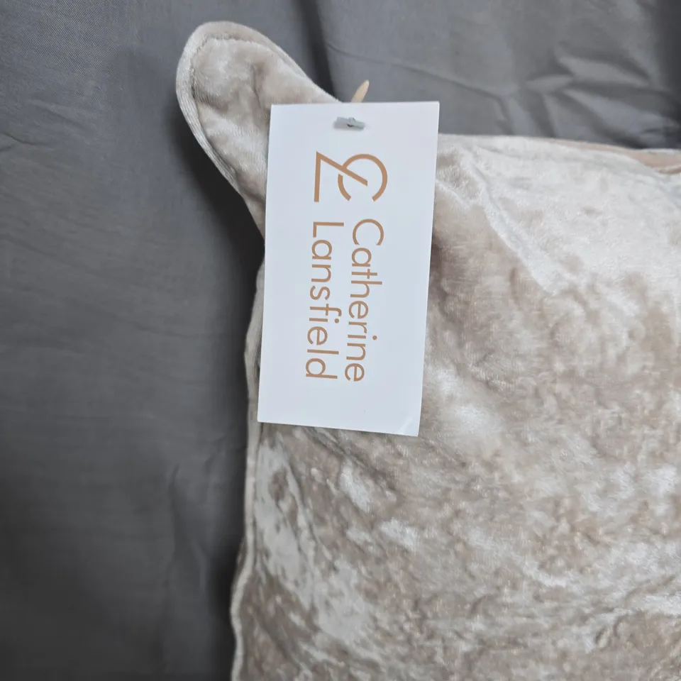 CATHERINE LANSFIELD VELVET CUSHION – CREAM