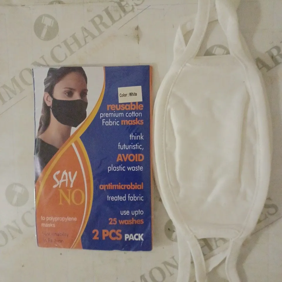 LOT OF 10 REUSABLE FACE MASK COTTON WHITE 2PK 3PLY