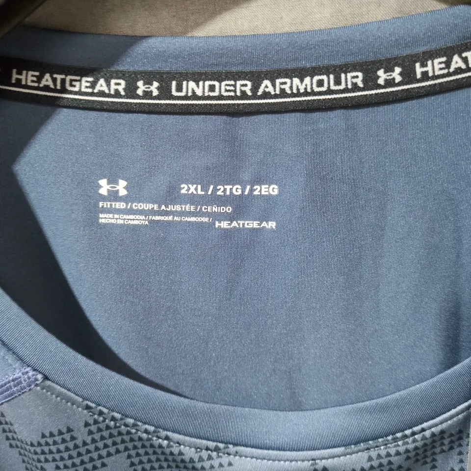 UNDER ARMOUR HEATGEAR T‑SHIRT, NAVY, MEN'S UK 20-22 (US 2XL)