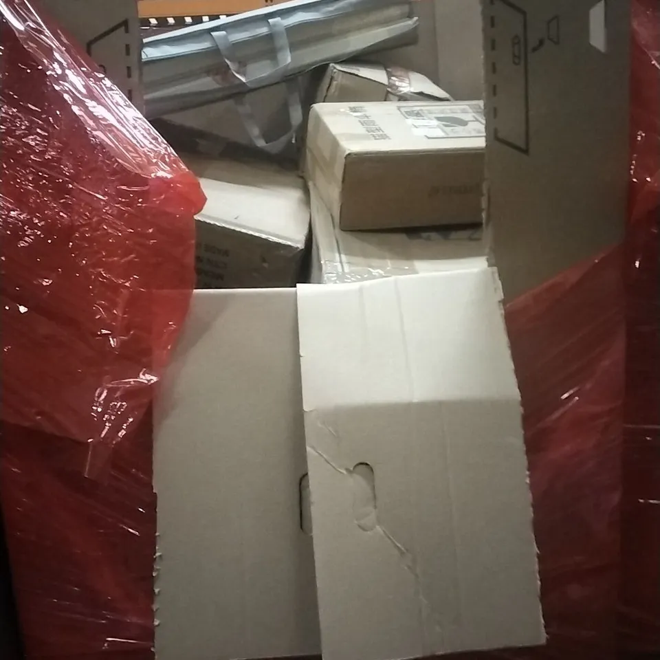 PALLET OF HOUSEHOLD ITEMS TO INCLUDE LAUNDRY BASKET WITH SHELF,BRAD HEATER, BABY PLAYPEN AND OTHER ASSORTED ITEMS...