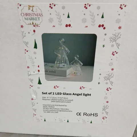 PALLET OF APPROXIMATELY 200 CHRISTMAS MARKET SET OF 2 LED GLASS ANGEL LIGHTS