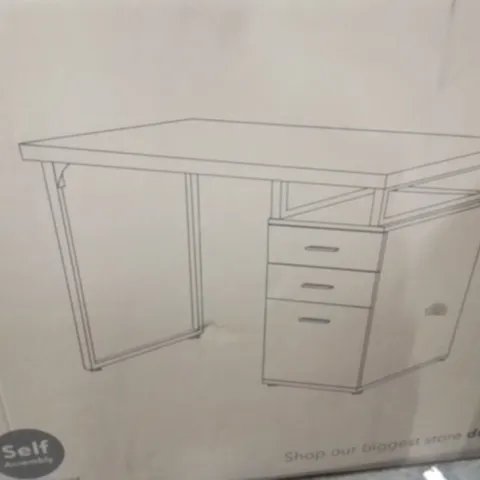 BOXED SELF ASSEMBLY STORAGE DESK OAK