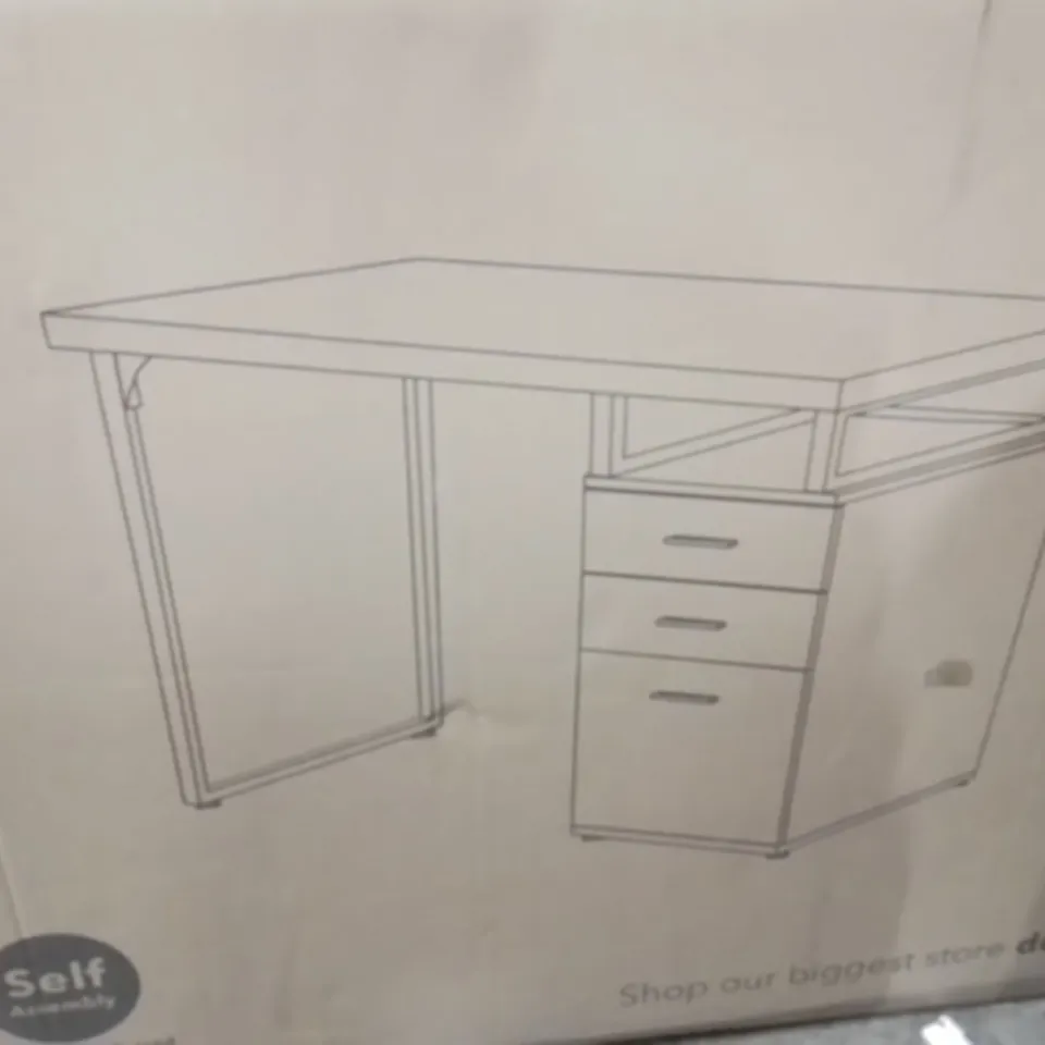 BOXED SELF ASSEMBLY STORAGE DESK OAK