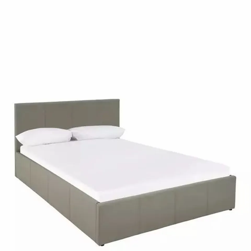 HARTFORD FAUX LEATHER OTTOMAN BED FRAME - GREY (2 BOXES) RRP £289