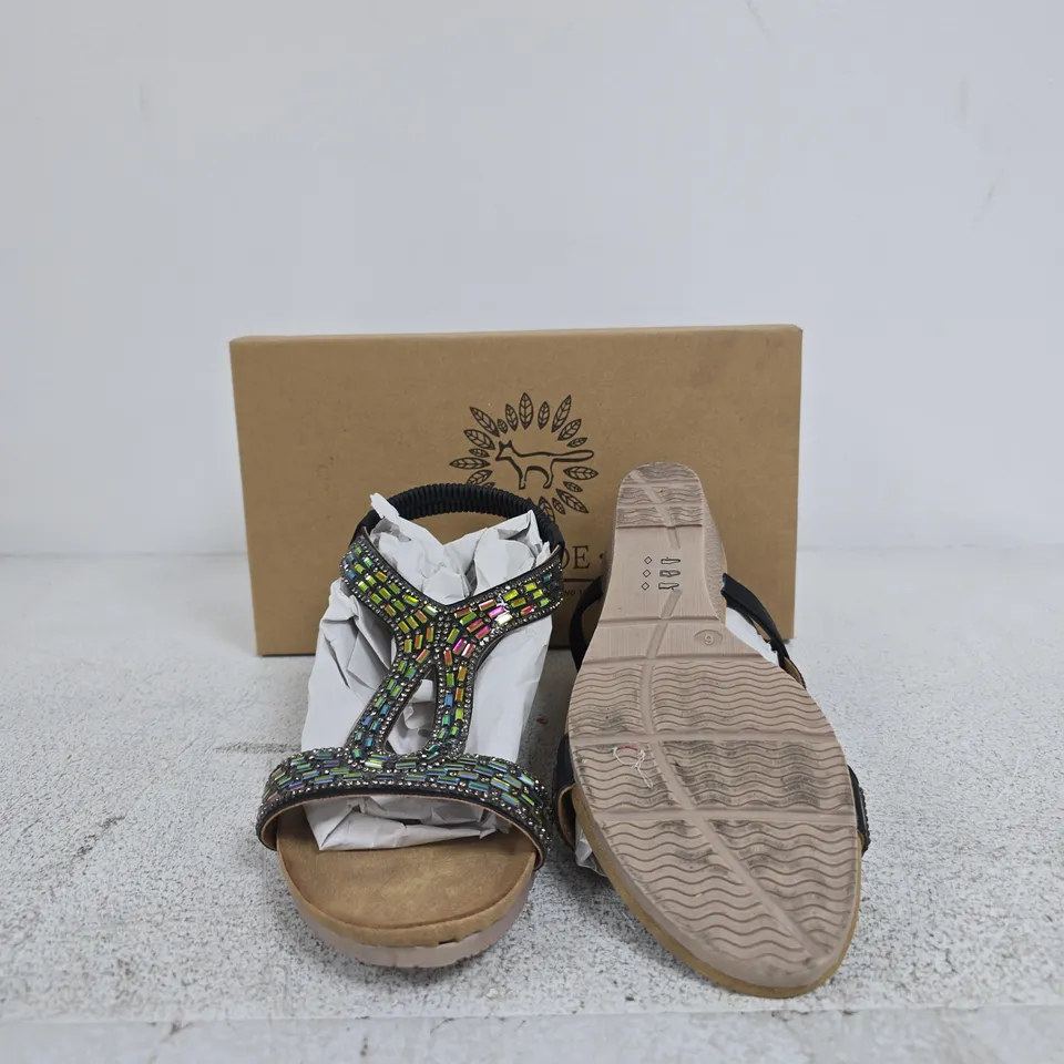 JO & JOE CAPE VERDE SANDALS – BLACK, UK SIZE 6