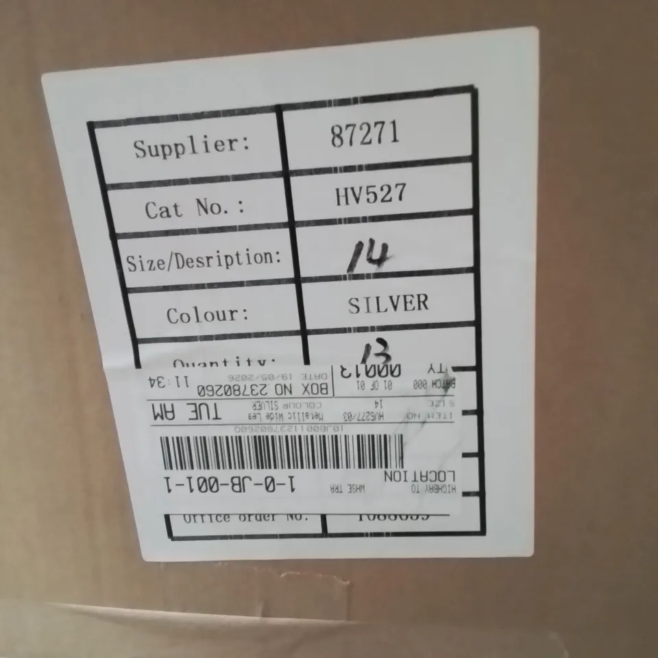 BOXED BRAND NEW APPROXIMATELY 13 JD WILLIAMS METALLIC WIDE LEG JEANS SILVER SIZE 14