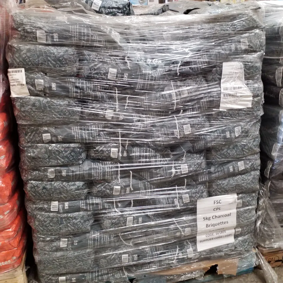 PALLET CONTAINING APPROXIMATELY 104 BAGS OF BARBECUE BRIQUETTES 