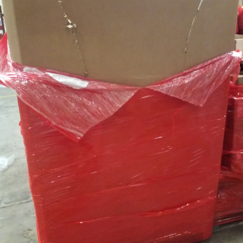 PALLET CONTAINING ASSORTED PRODUCTS INCLUDING STEAM CLEANER, DRYWALL SANDER, LED MONITOR & SOLO PRESIDENT TOILET SEAT AND FRAME
