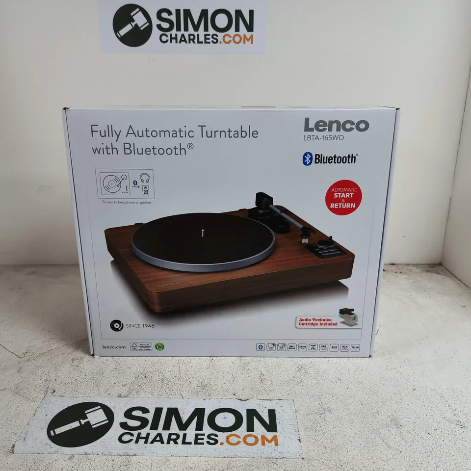 BOXED LENCO LBTA-165WD AUTOMATIC BLUETOOTH TURNTABLE
