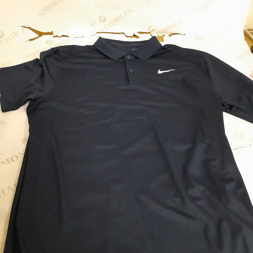 NIKE DRI FIT NAVY POLO SHIRT - LARGE