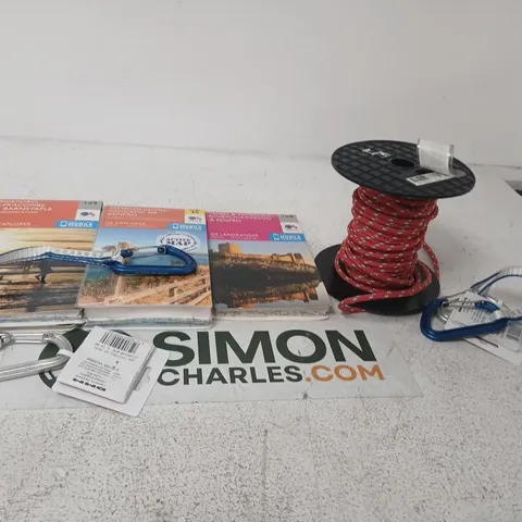 APPROXIMATELY 26 ASSORTED PRODUCTS TO INCLUDE; DMM SPECTRE 2 QD 25CM, EXPLORER MAPS AND BL ACCESS CORD