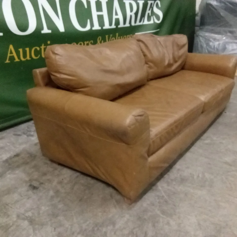 BAILEY 4 SEATER LEATHER SOFA - TAN RRP £949