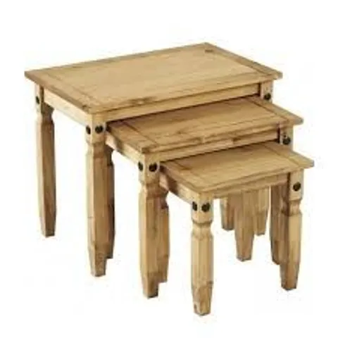 BOXED CORONA NEST OF TABLES - DISTRESSED WAXED PINE (1 BOX)