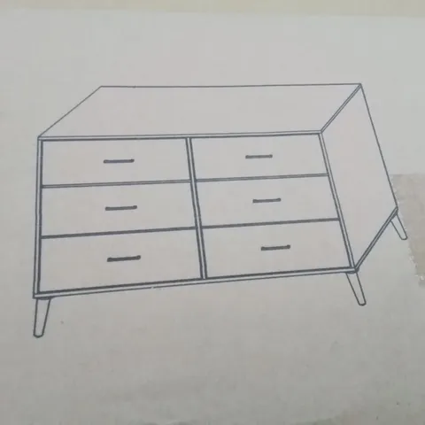 BRAND NEW JANET 6 DRAWER DRESSER -NATURAL OAK- [2BOXES]