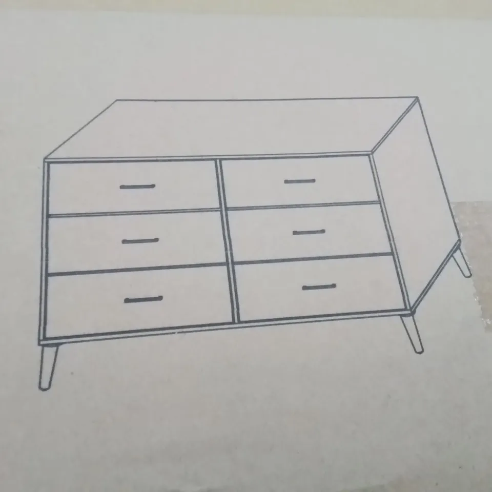 BRAND NEW JANET 6 DRAWER DRESSER -NATURAL OAK- [2BOXES]