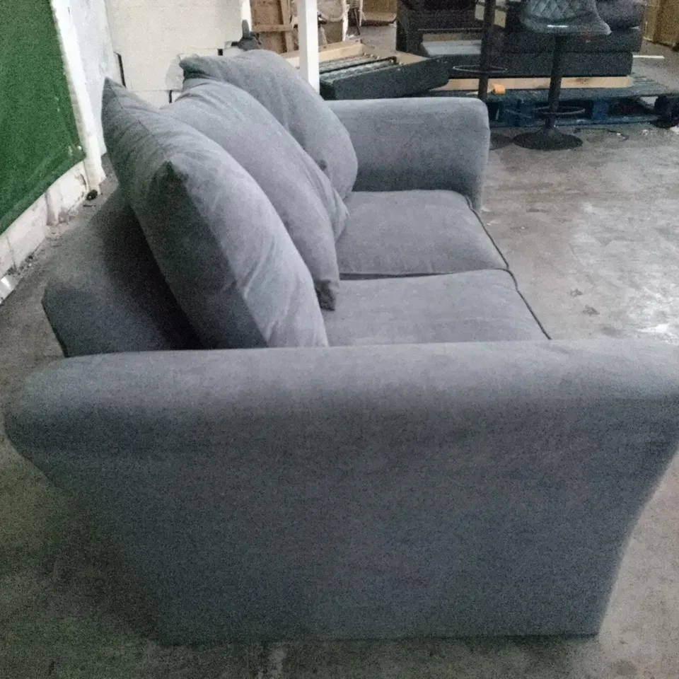QUALITY DESIGNER 2 SEATER SOFA - GREY FABRIC 