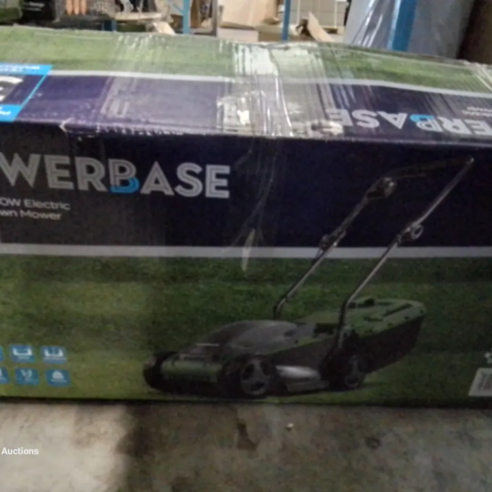 BOXED POWERBASE 32CM 1200W ELECTRIC ROTARY LAWN MOWER 