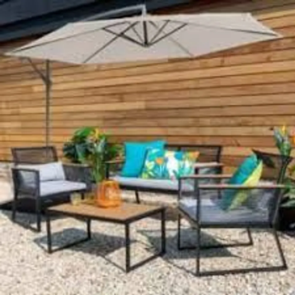 BOXED 3M CANTILEVER PARASOL - CREAM (1 BOX)
