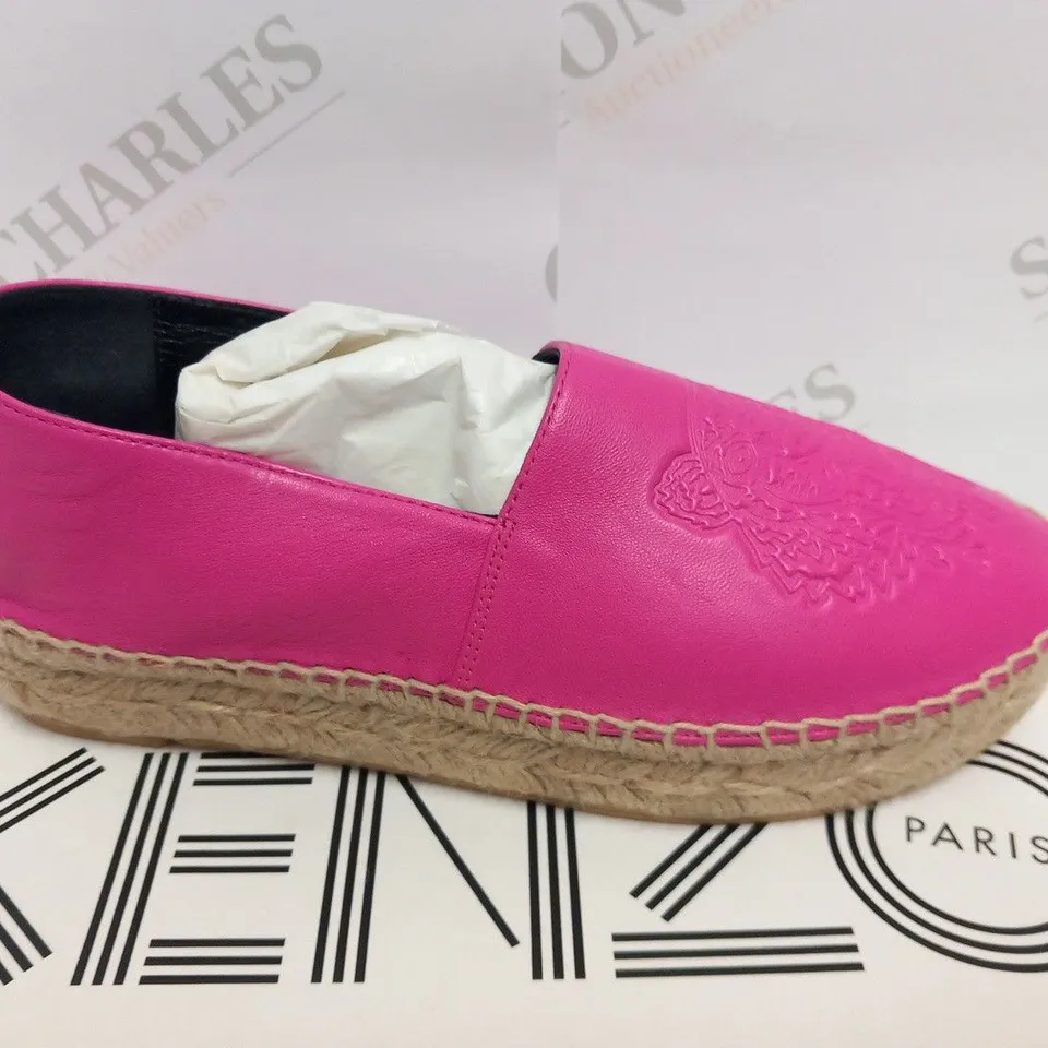 BOXED PAIR OF KENZO ESPADRILLE DEEP FUSCHIA SIZE 37