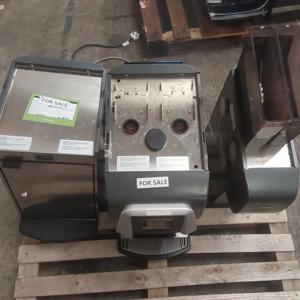 EGRO ONE COMMERCIAL COFFEE MACHINE WITH CHOC MODULE AND FRIDGE