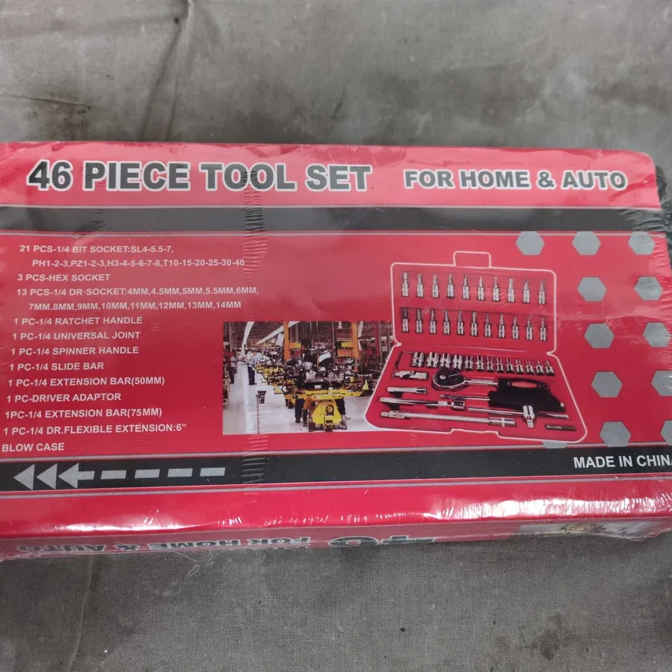 46 Piece Tool Set for Home & Auto – Red Carry Case