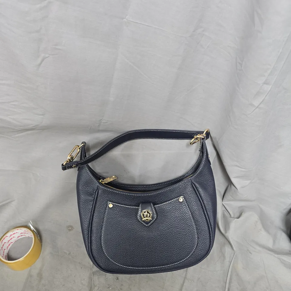 PAUL COSTELLOE DRESSAGE NAVY LEATHER HANDBAG