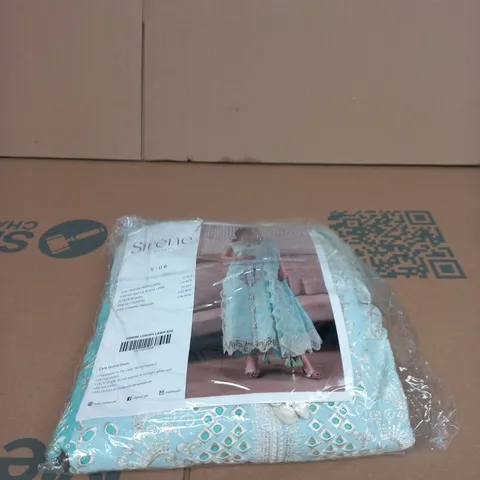 SIRENE LUXURY LAWN S26 TURQUOISE FABRIC KIT – PRINTED FRONT & BACK LAWN, SLEEVES WITH BORDER, EMBROIDERED DUPATTA, DYED CAMBRIC TROUSERS
