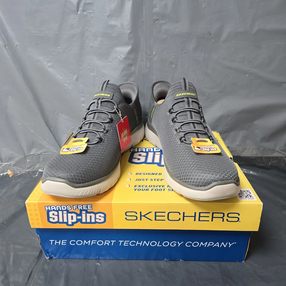 SKECHERS HANDS FREE SLIP-INS MENS TRAINERS - GREY - SIZE 10