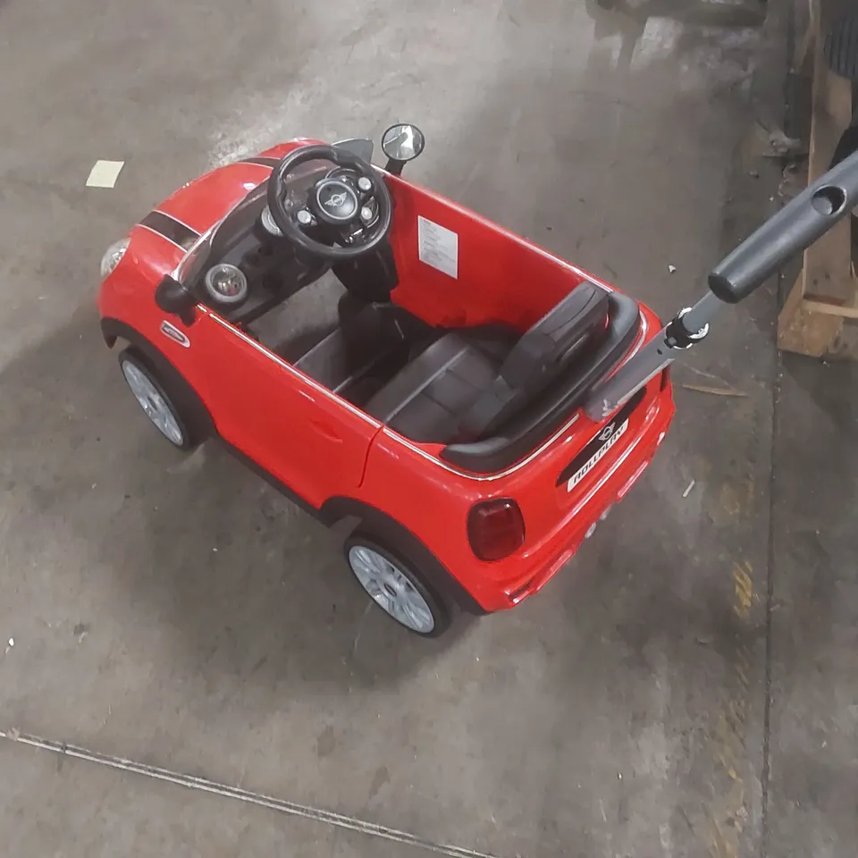 MINI COOPER PLAY PUSH CAR RIDE-ON WITH PARENTAL HANDLE - RED