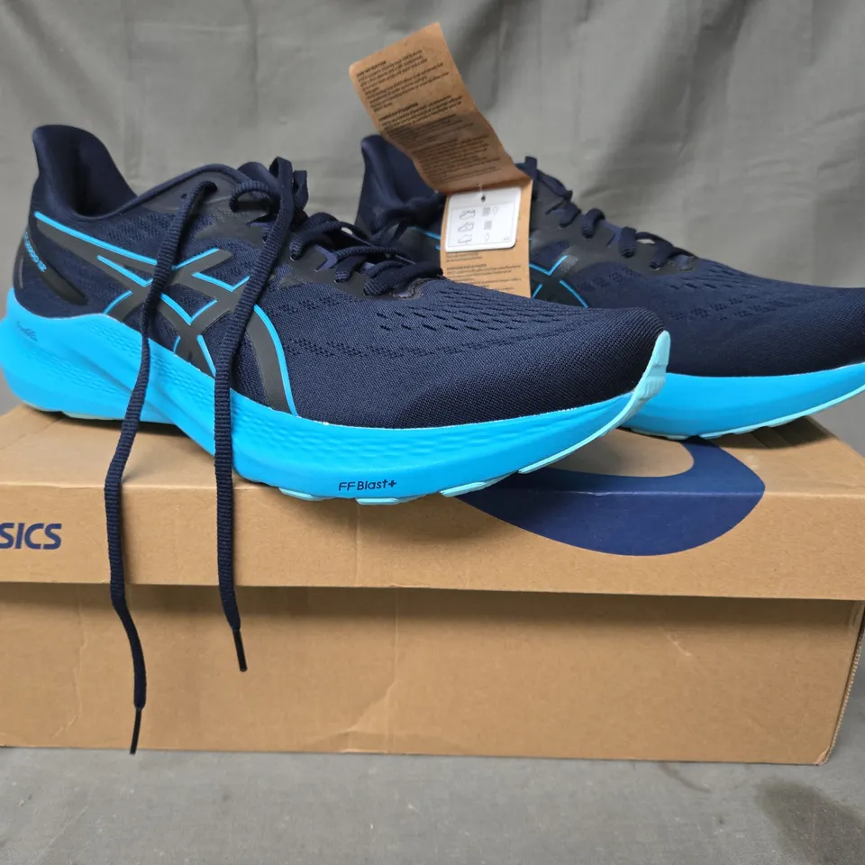 BOXED PAIR OF ASICS GT-2000 12 SHOES IN NAVY/BLUE UK SIZE 11.5