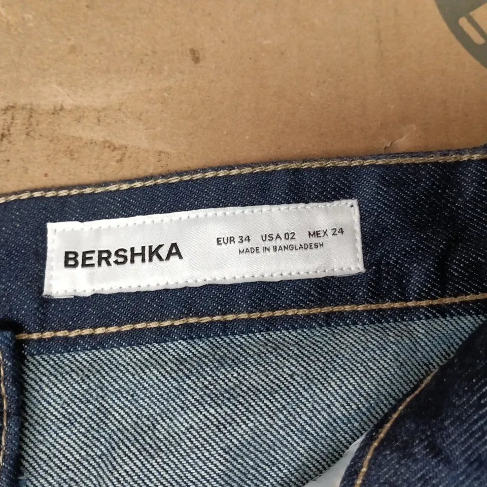 BERSHKA WOMEN'S DARK DENIM JEANS – UK 6 (EU 34)
