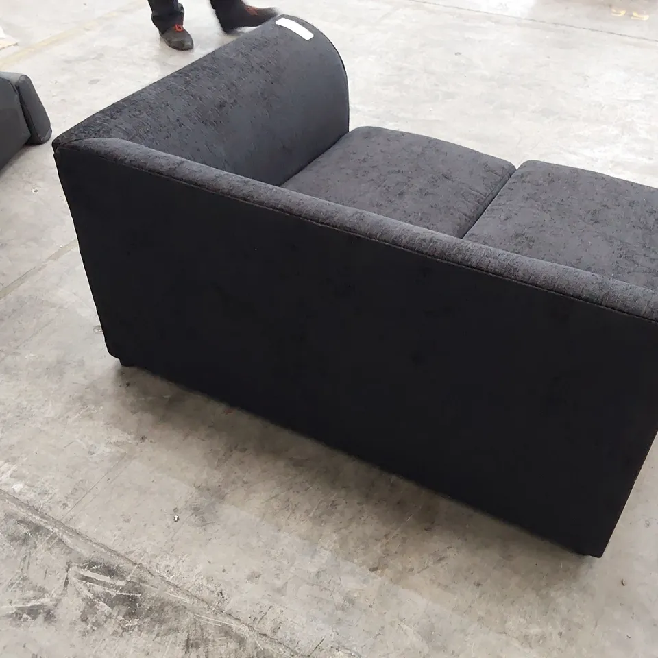QUALITY DESIGNER 2 SEATER SECTION BLACK FABRIC