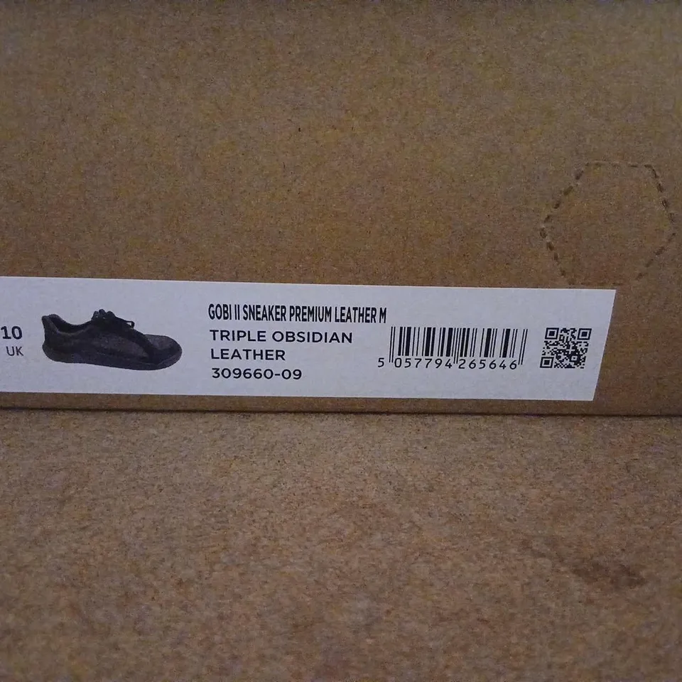 VIVOBAREFOOT GOBI II SNEAKER – PREMIUM LEATHER, OBSIDIAN, UK 10