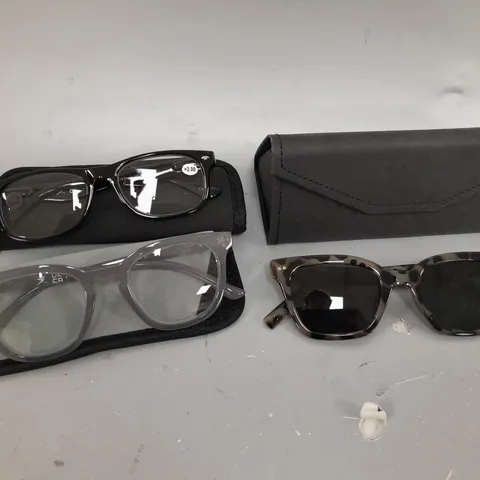 HUMMINGBIRD SUNGLASSES AND 2 READING GLASSES 2