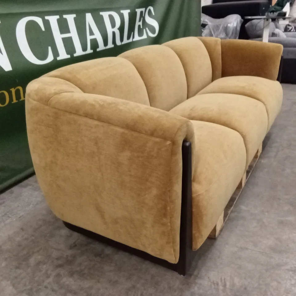 DANETTI TEAGAN OCHRE FABRIC 3 SEATER SOFA RRP £1799