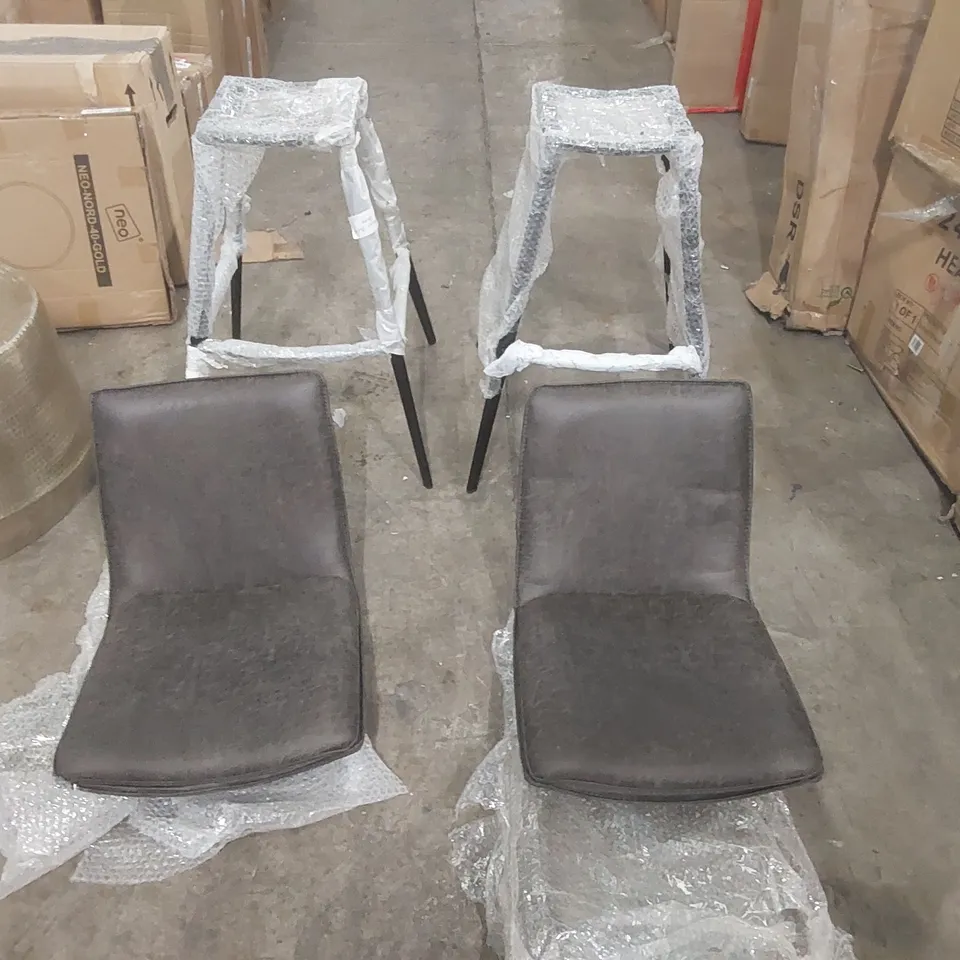 PAIR OF PALMER GREY BAR STOOLS - MISSING SCREWS