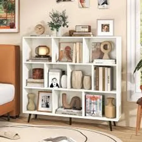 BOXED 107cm H METAL STANDARD BOOKCASE - WHITE (1 BOX)