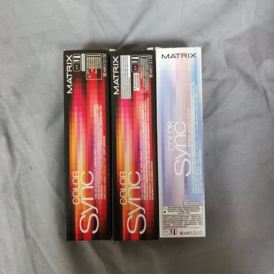 APPROXIMATELY 20 ASSORTED MATRIX SO COLOUR SYNC HAIR COLOURS 