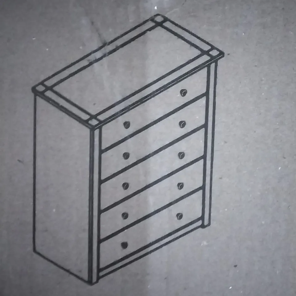 BOXED DESIGNER 5 DRAWER CHEST (1 BOX)
