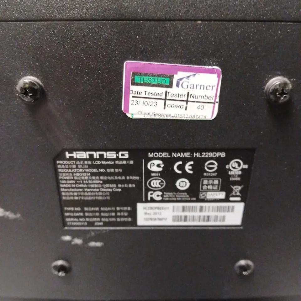 HANNS.G HL229DPB LCD MONITOR – BLACK