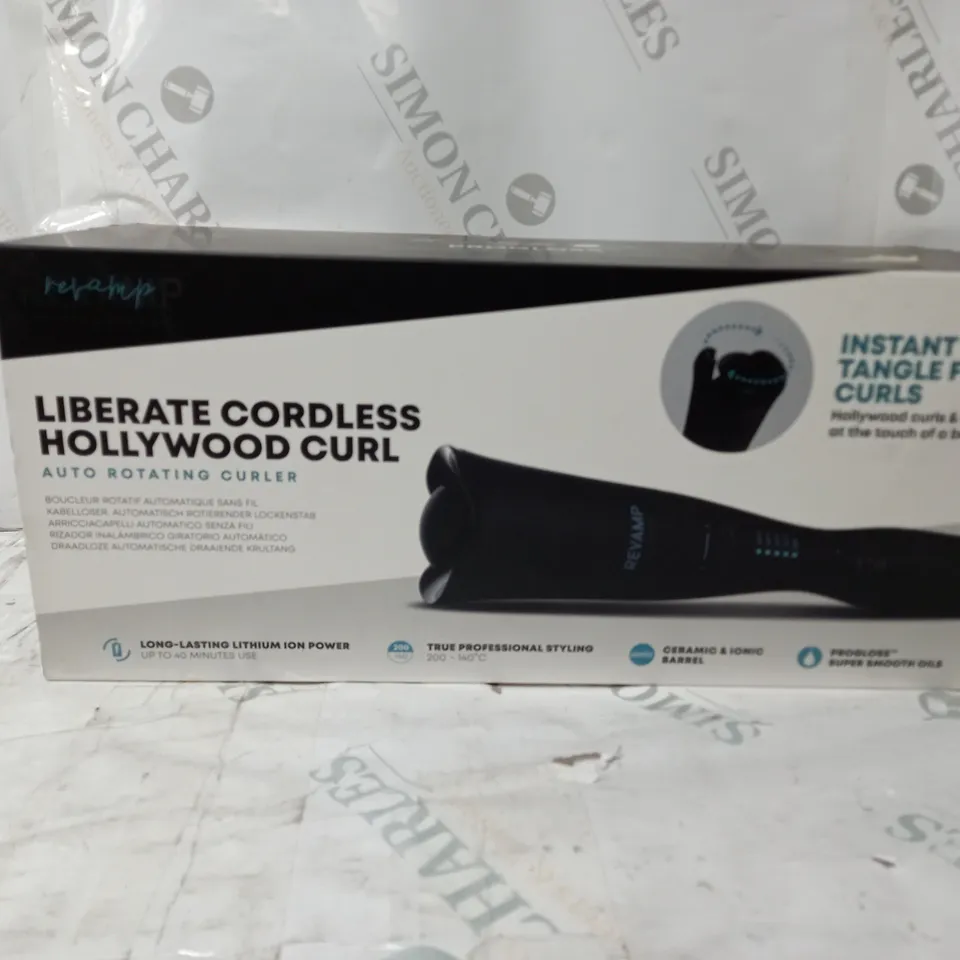 BOXED REVAMP PROGLOSS LIBERA CORDLESS HOLLYWOOD CURL AUTO ROTATING HAIR CURLER