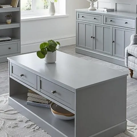 BOXED GRADE 1 DARCY COFFEE TABLE LIGHT GREY
