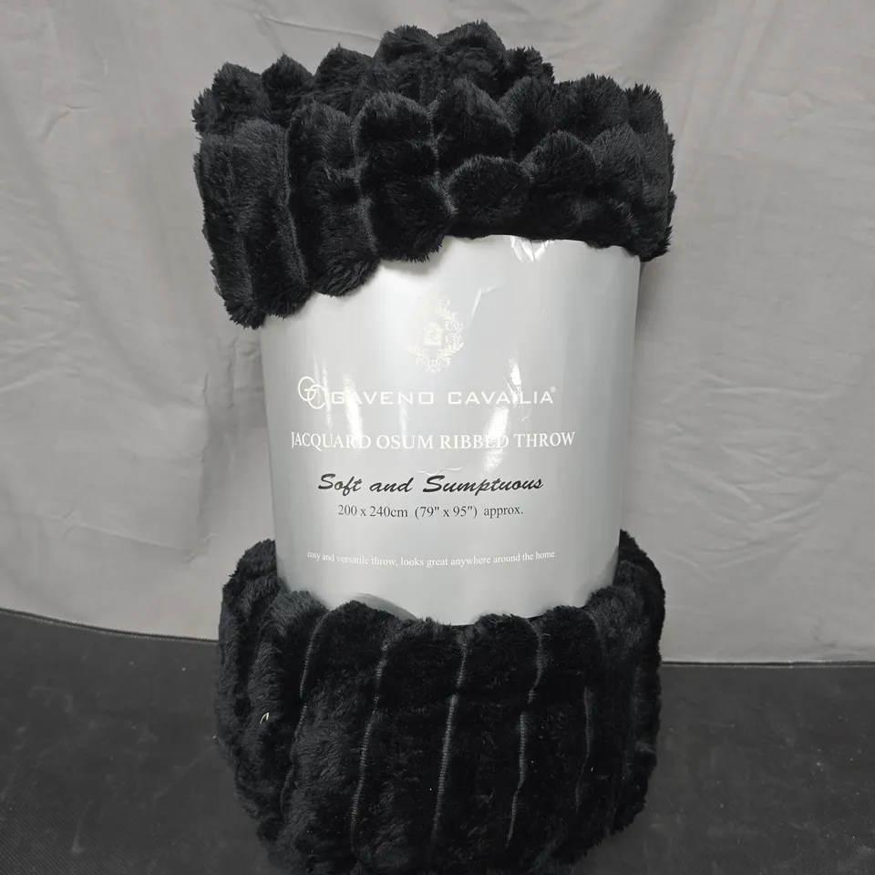 GAVENO CAVALIA JACQUARD OSUM RIBBED THROW – SOFT & SUMPTUOUS, 200 X 240 CM 