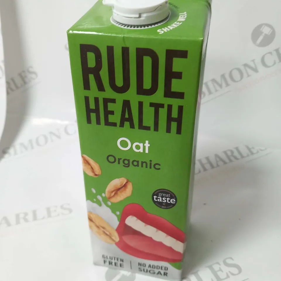 APPROXIMATELY 12 X 1L RUDE HEALTH OAT ORGANIC GLUTEN FREE NO ADDED SUGAR DRINKS